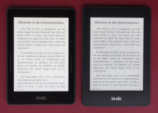 Amazon Kindle Voyage (links) und Amazon Kindle Paperwhite im Vergleich