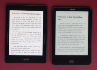 Amazon Kindle Voyage (links) und Tolino Vision 2 im Vergleich
